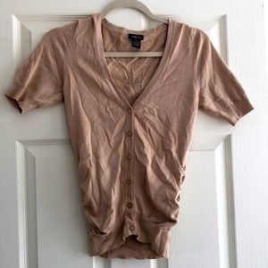 Tan short sleeve cardigan size S